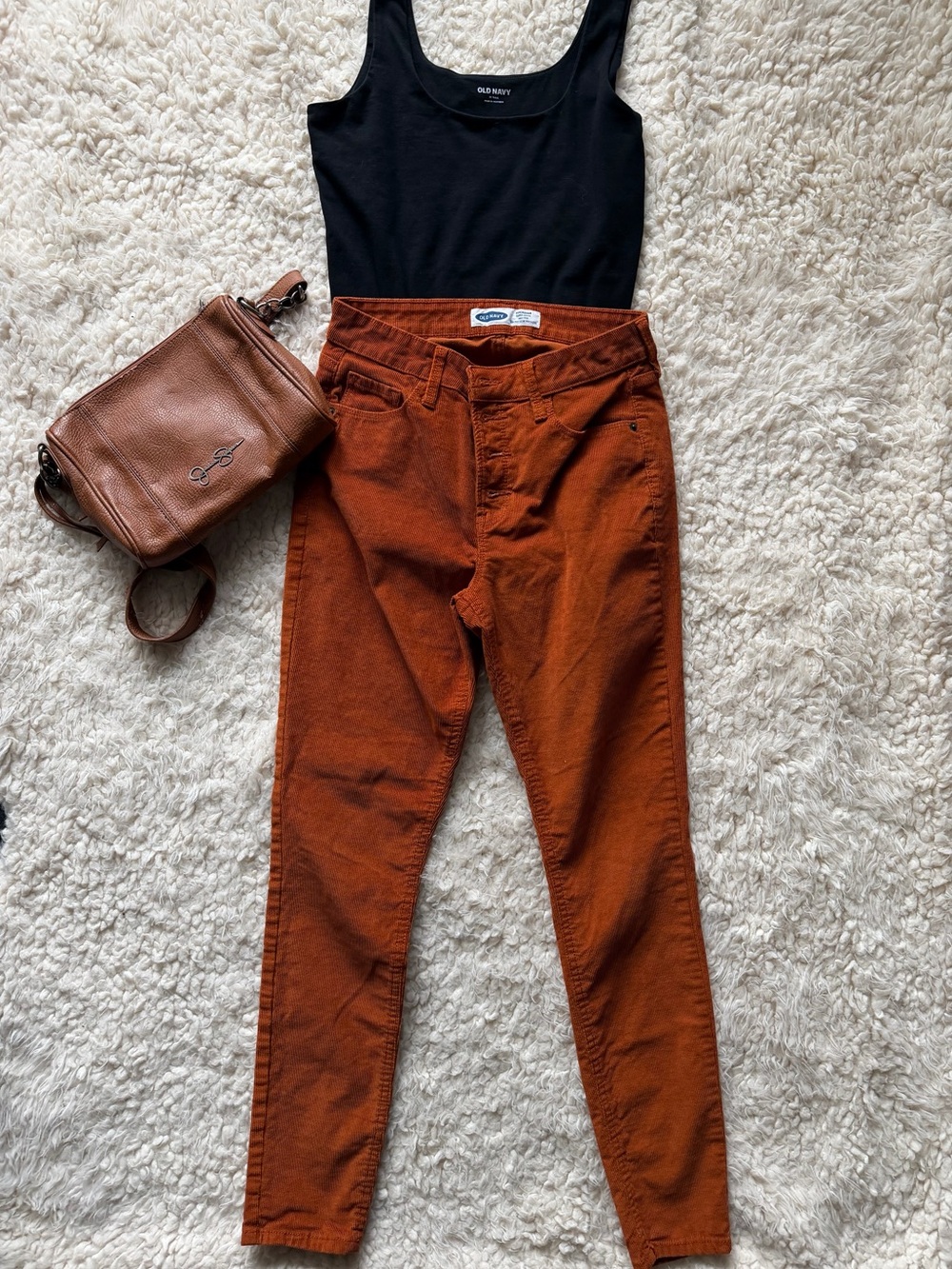 Old Navy Rockstar Super Skinny High Rise Corduroy Pants Burnt Orange Size 6